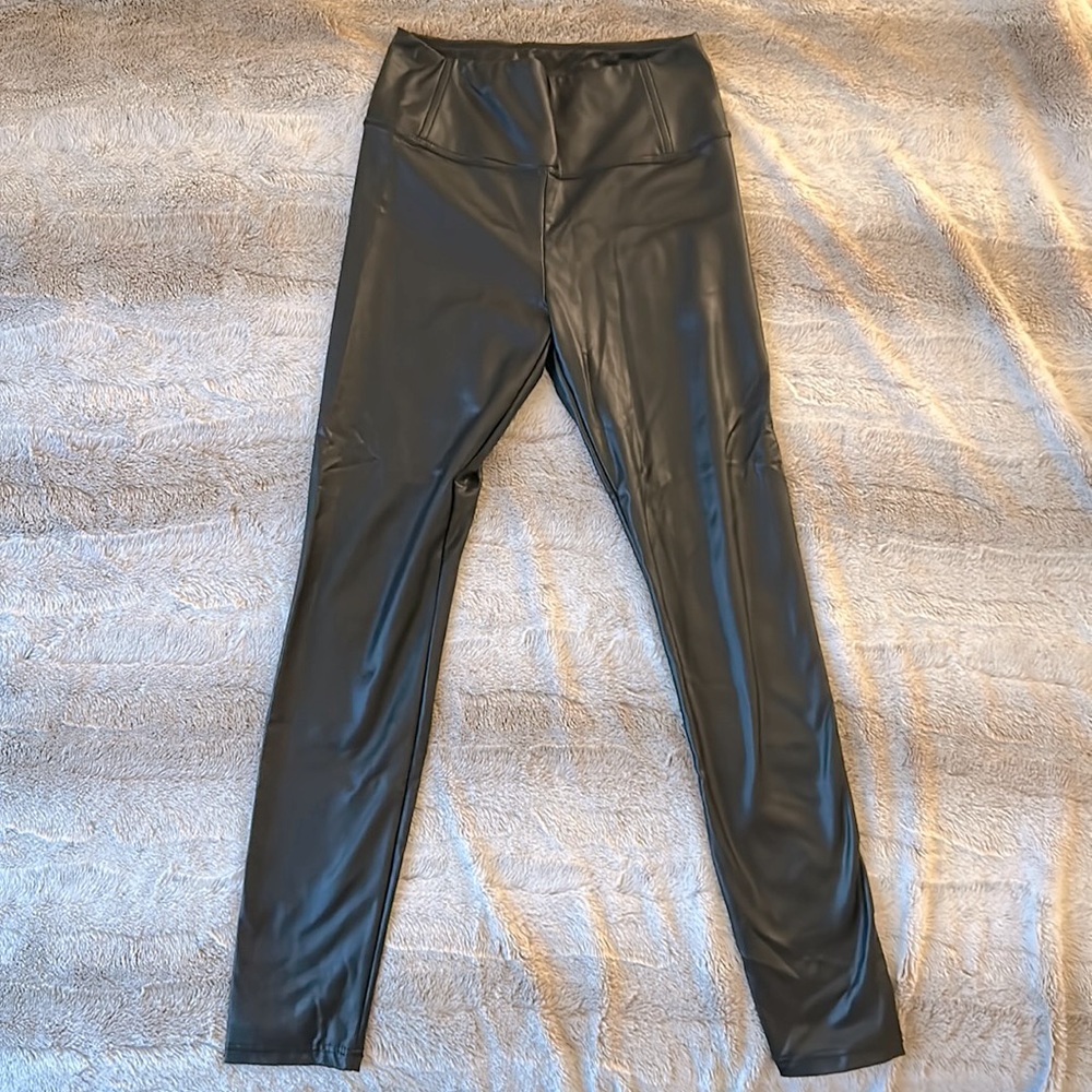 Leather leggings, thinly wooled lining on inside for warmth.